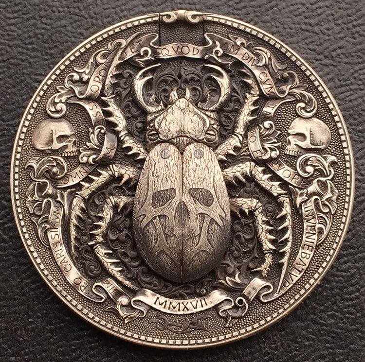 Gold Bug Coin Hobo Nickel by Roman Booten