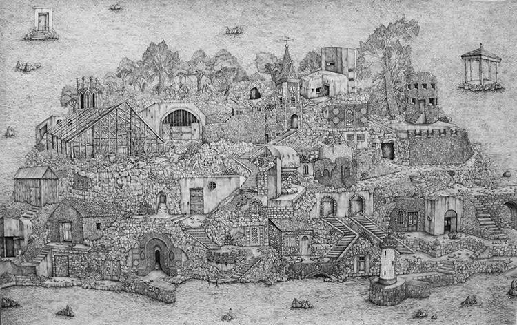 Pen and Ink Landscape Drawings by Olivia Kemp