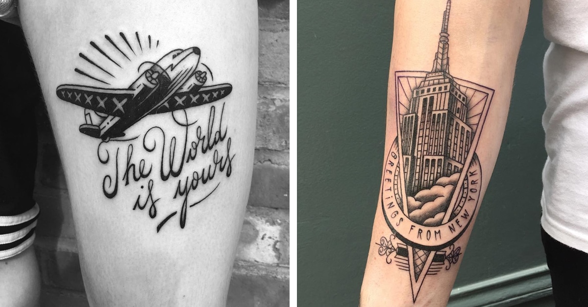 French Artist's Illustrative Tattoos Depict Travel Memories