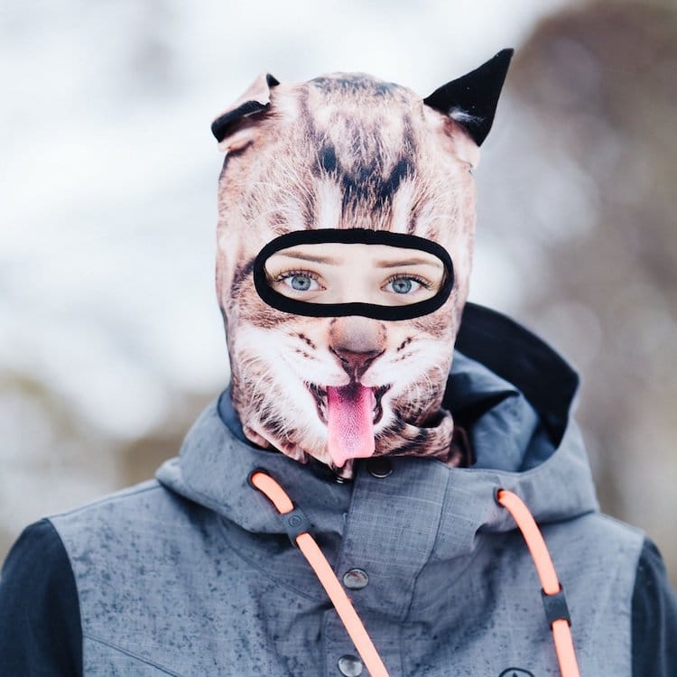 Transform Into a Cat on the Slopes with Beardo Animal Ski Masks