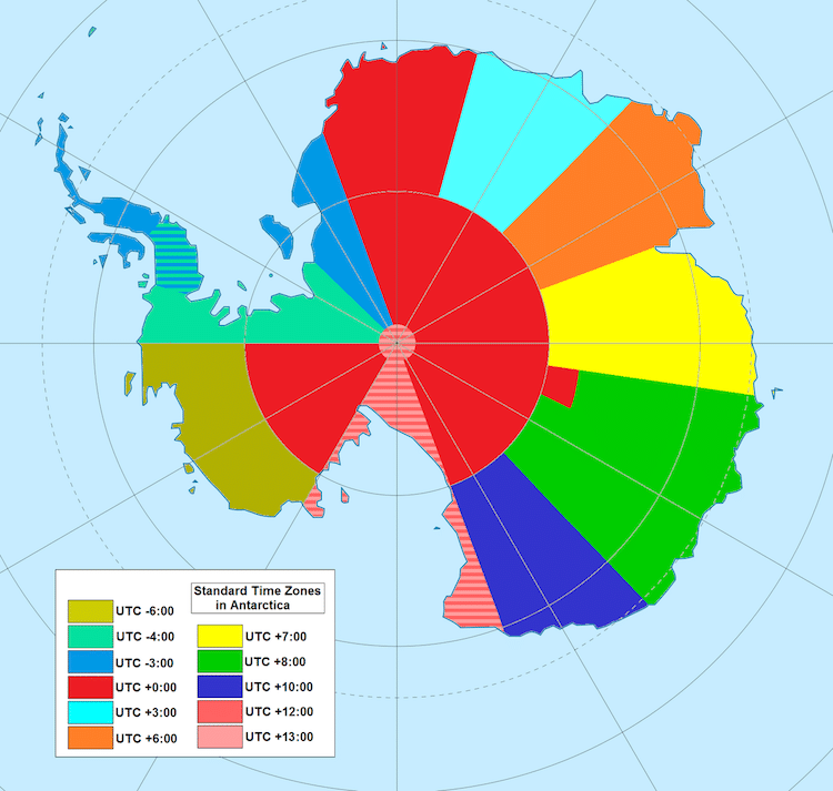 timezones in the south pole