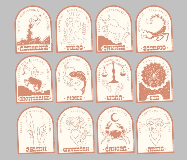 Zodiac Vinyl Stickers