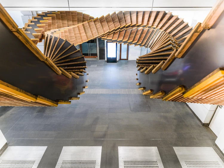 Wooden Escalator, Sculptures Made From Recycled Materials