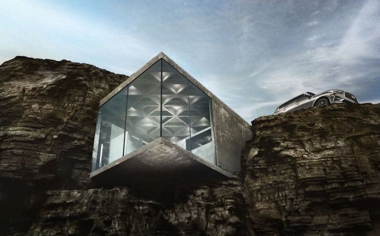 Cliffside iArchitecturei Features Getaway Cabin Embedded in 