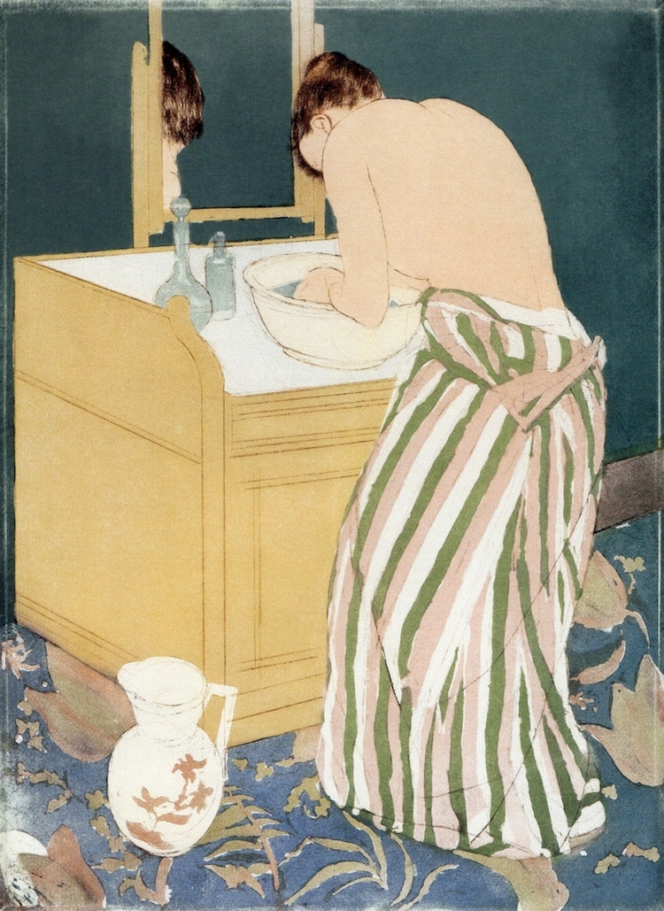 Pintura impresionista inspirada en el arte japonés de Mary Cassatt