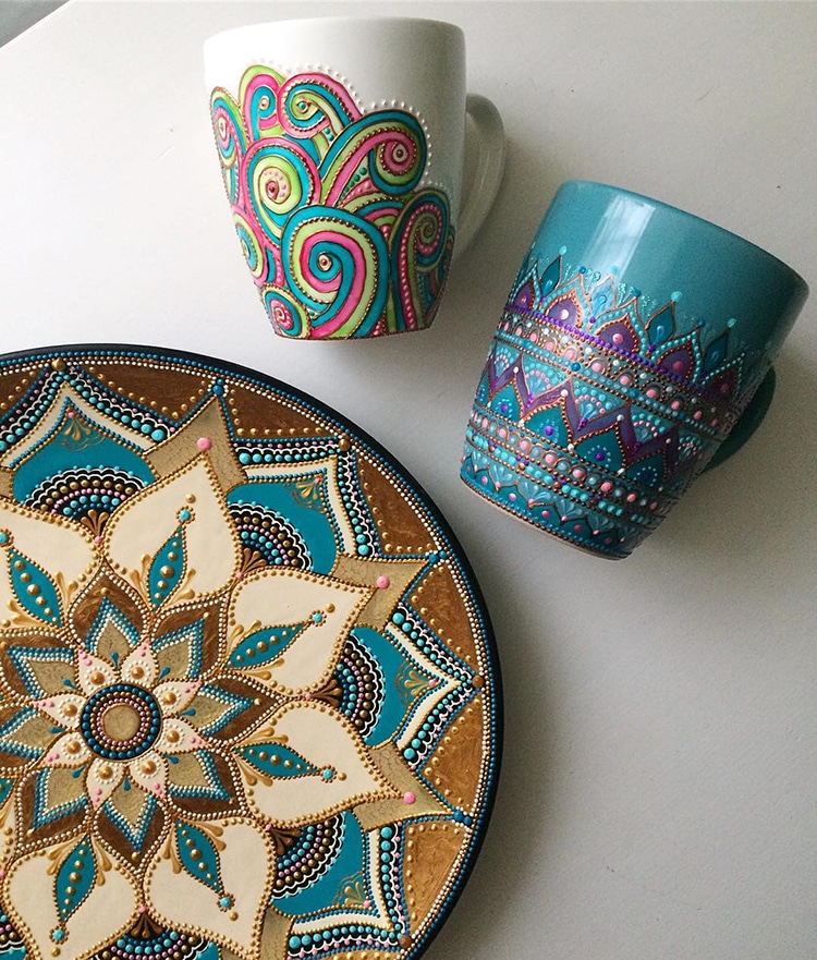 Mandala Art Tableware by Ana Art Studio