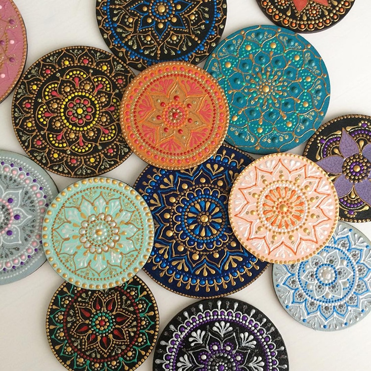 Hand-painted with Mesmerizing Mandala Art