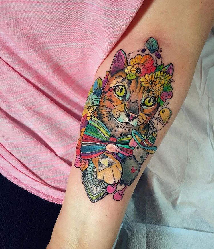 Psychedelic Animal Tattoos by Katie Shocrylas