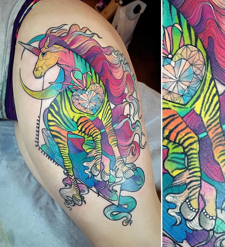 Psychedelic Animal Tattoos by Katie Shocrylas