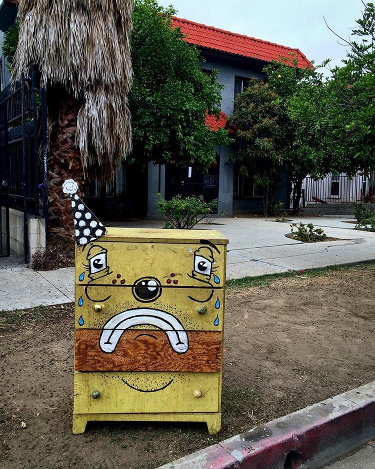 Sad Clown Face Discarded Objects by Lonesome Town