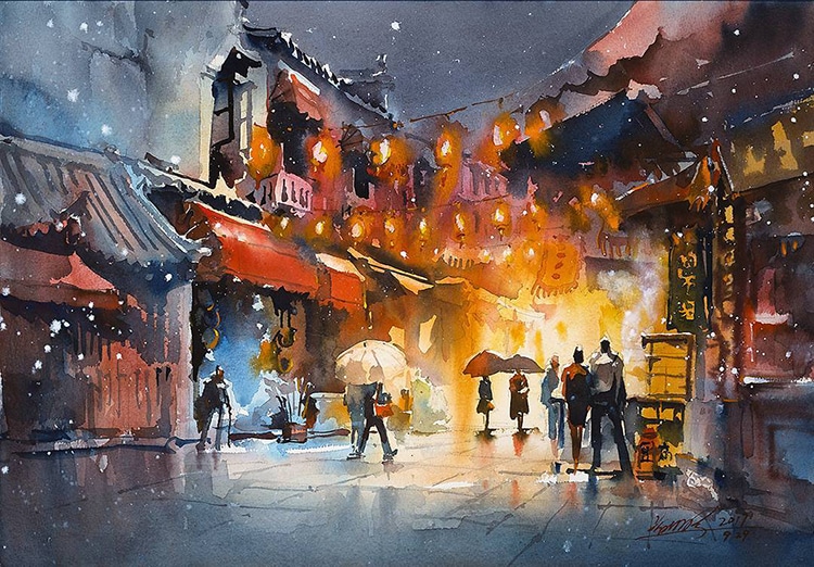 Watercolor Paintings by Kwan Yeuk Pang