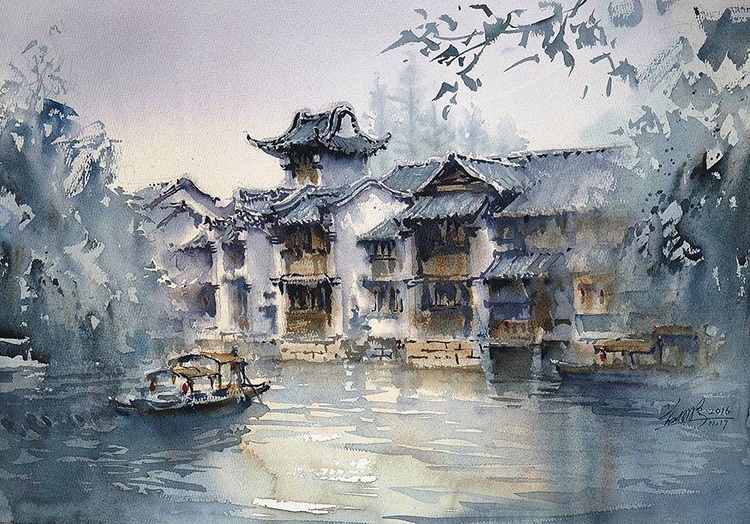 Watercolor paintings by Kwan Yeuk Pang