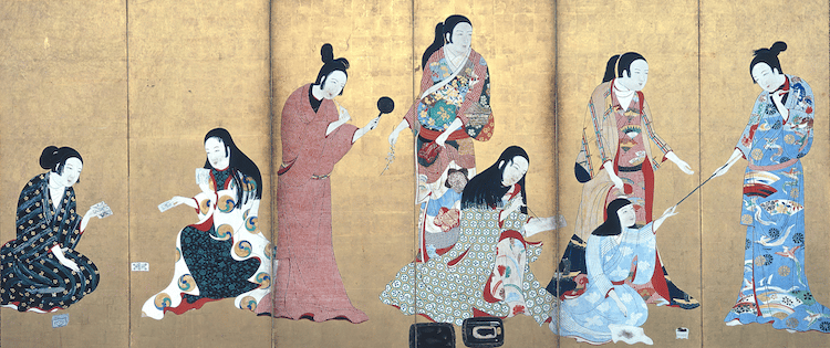 Painting of People Wearing Kimonos