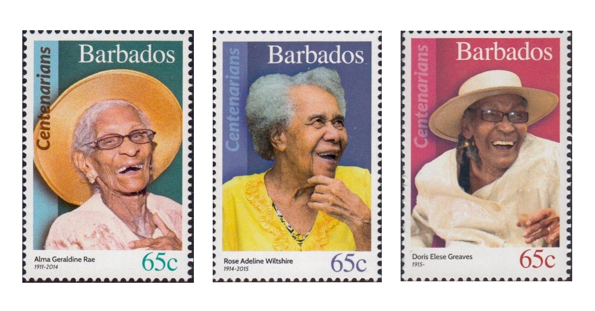 'Centenarians of Barbados' Stamps Celebrate 100YearOld Citizens