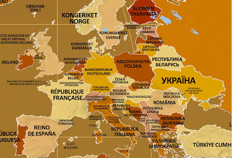 Endonym Maps Labels Countries With Their Local Names