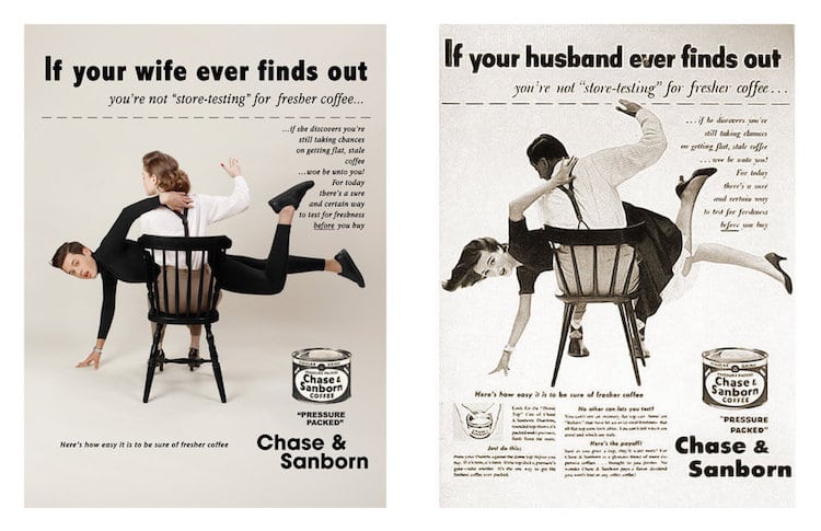 Publicités vintage sexistes réinventées par Eli Rezkallah