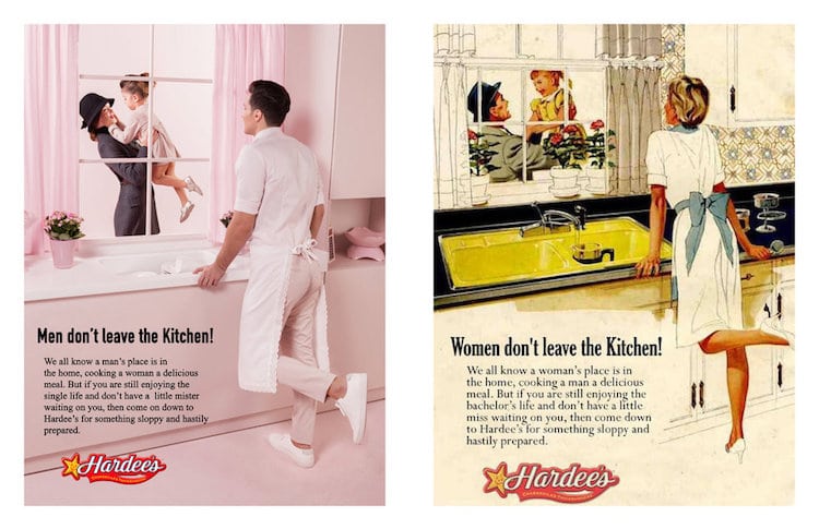 Publicités vintage sexistes réinventées par Eli Rezkallah