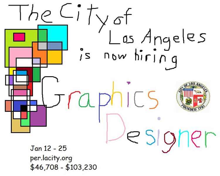 Graphic Design MS Paint Job Posting by The City of Los Angeles
