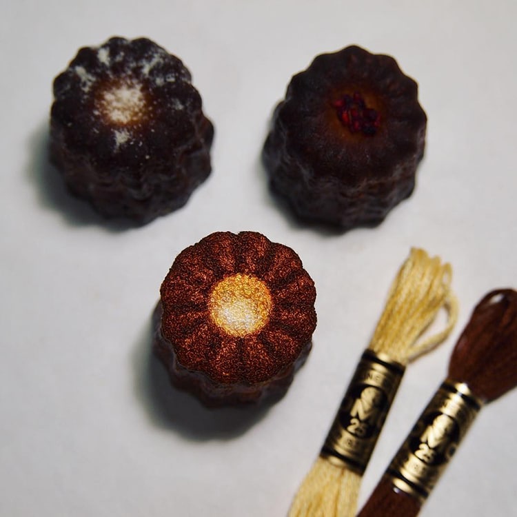 Miniature Food Embroidery by ipnot