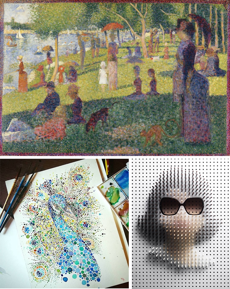 How to tell the difference between pointillism, stippling, dot art