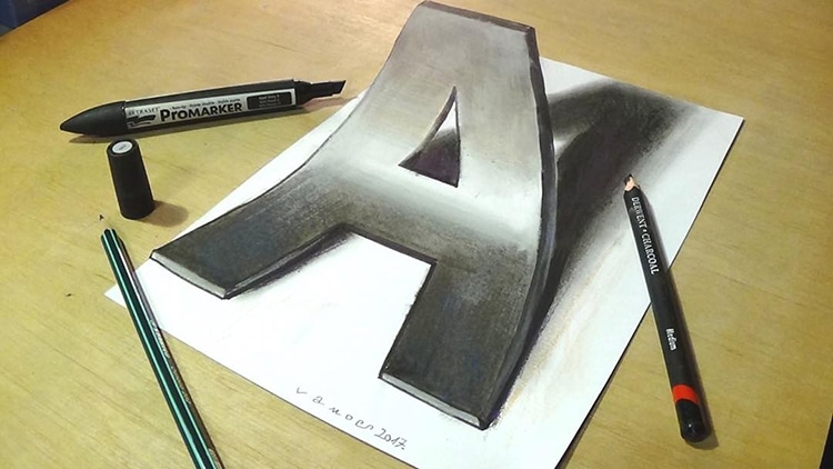 Artista crea impresionantes dibujos 3D inspirados en el arte anamórfico