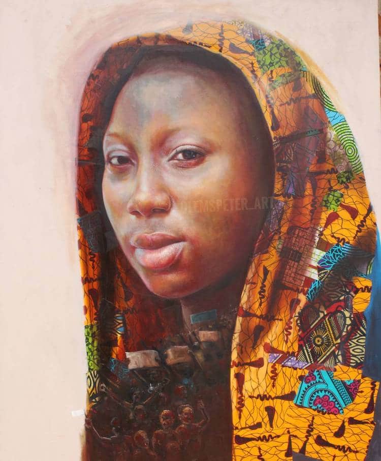 Oil Painting by Contemporary African Artist Clement Mmaduako Nwafor