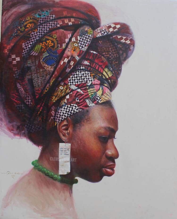 Oil Painting by Contemporary African Artist Clement Mmaduako Nwafor
