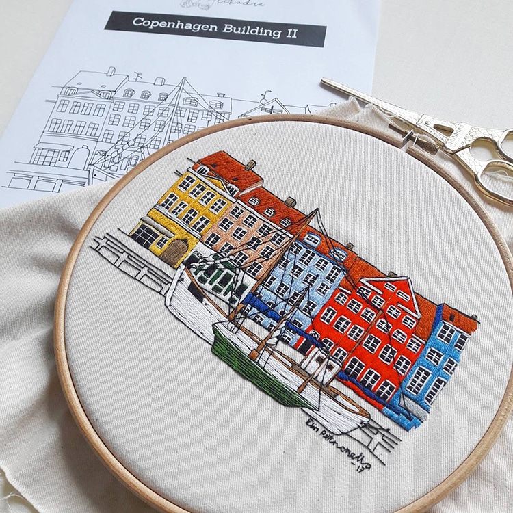 Architectural Embroidery Designs by Le Kadre