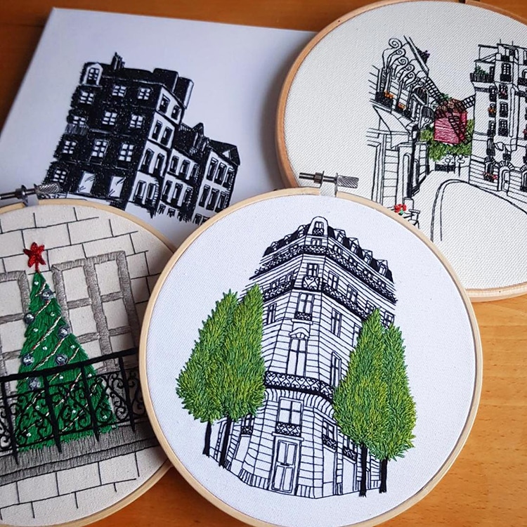 Architectural Embroidery Designs by Le Kadre