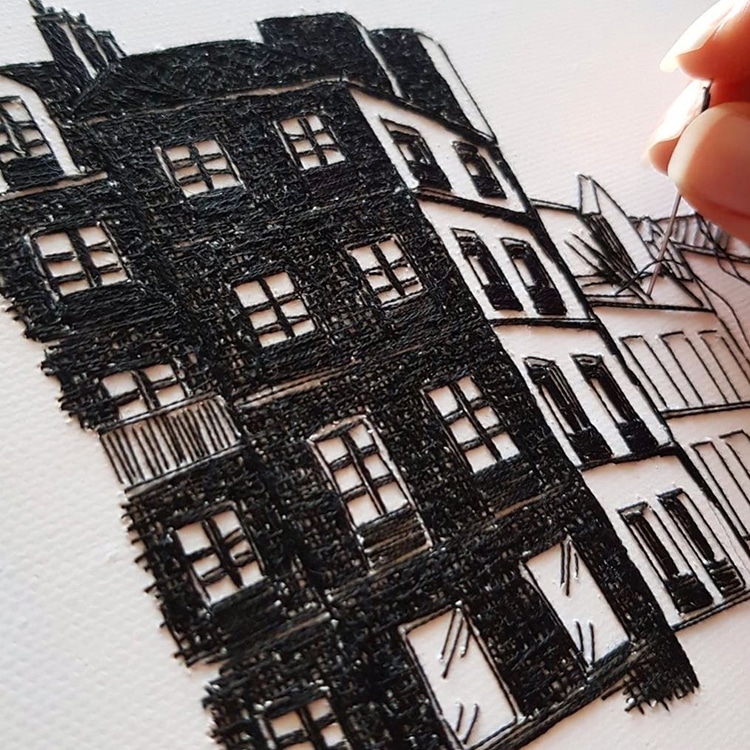 Architectural Embroidery Designs by Le Kadre