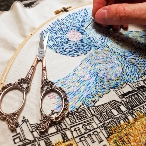 Textile Artist Couple Create Charming Architecture Embroidery Designs