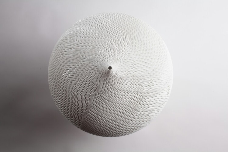 Ceramic Vases with Ocean Waves Pattern by Lee Jong Min