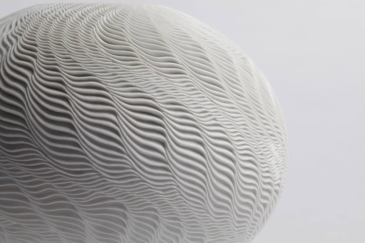 Ceramic Vases with Ocean Waves Pattern by Lee Jong Min