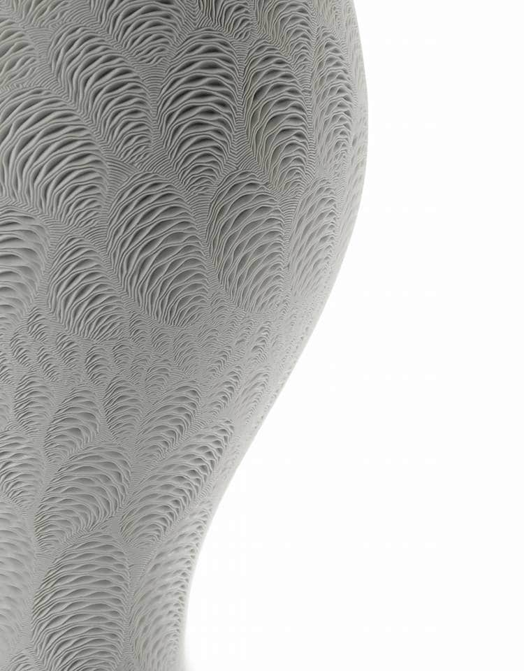 Ceramic Vases with Ocean Waves Pattern by Lee Jong Min