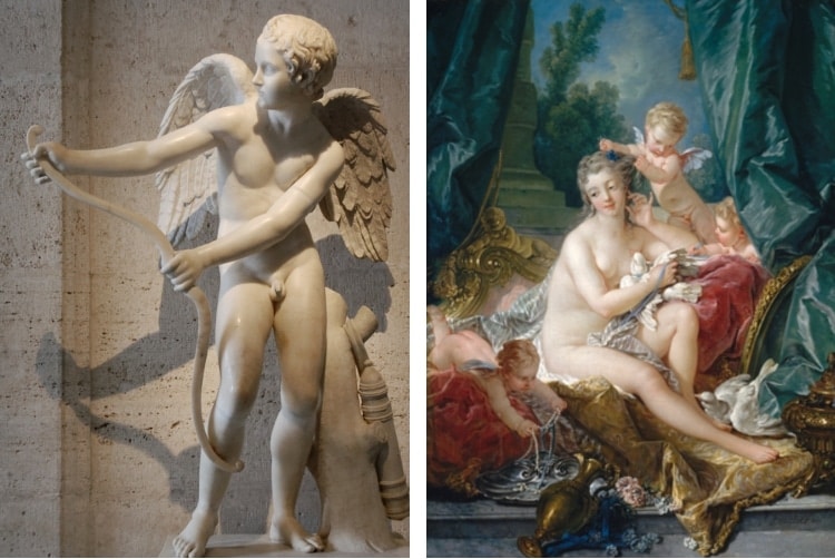 History of Cupid Valentine Art Valentine's Day Art Cupid Painting
