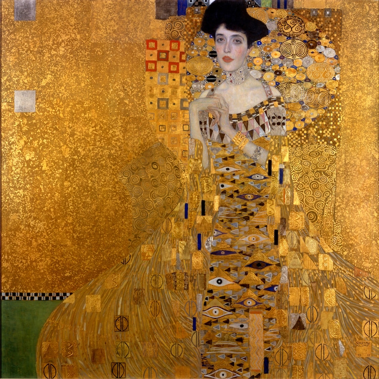 pintura de klimt con pan de oro