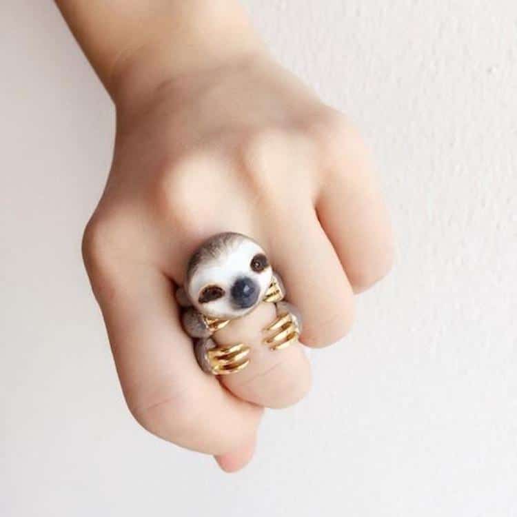 3 Piece Animal Rings Sloth Ring Squirrel Ring Crane Ring Mary Lou