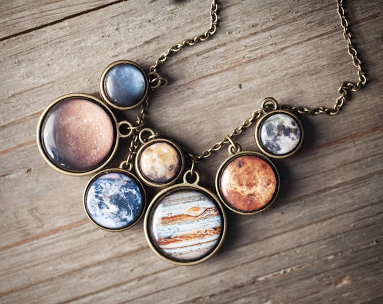 Planet Jewelry Science Jewelry Solar System Necklace Solar System Bracelet BeautySpot