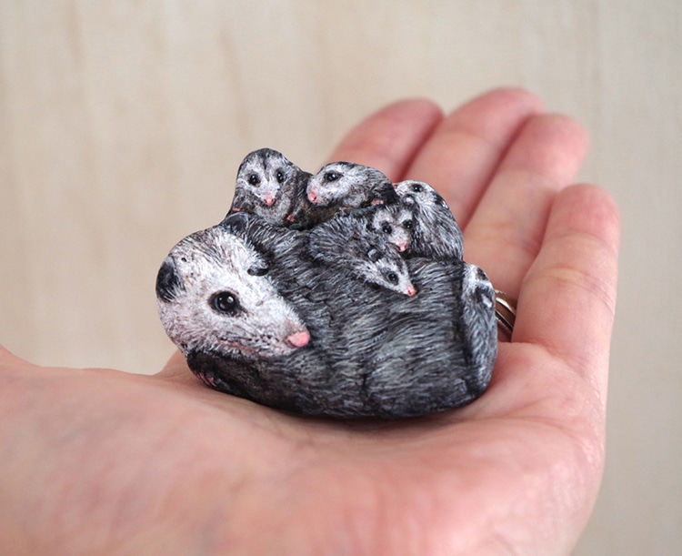 Animal Stone Paintings by Akie Nakata