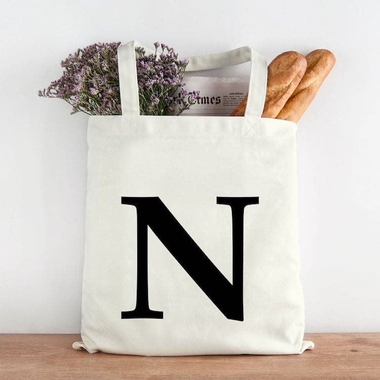 Personalised Initial Tote Bag