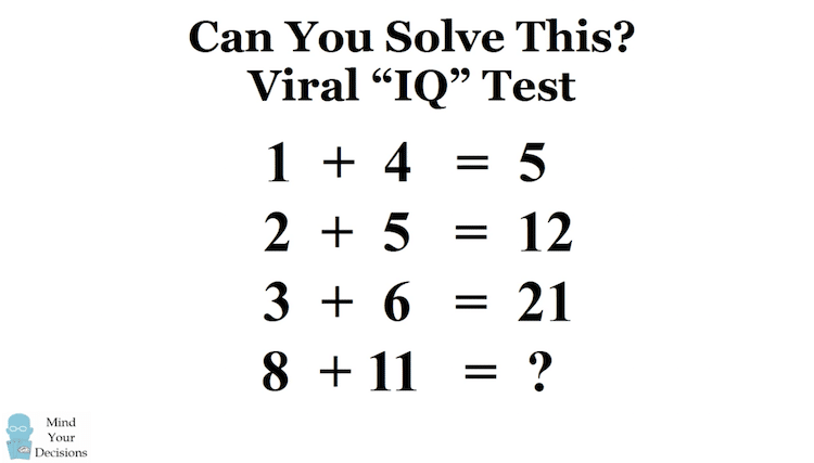 simple math iq test with answers