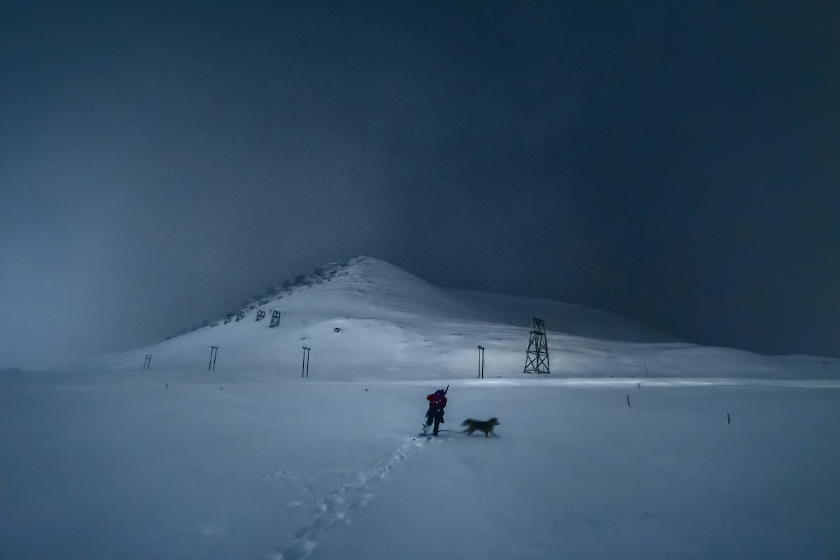 Maria Sahai dog sledding