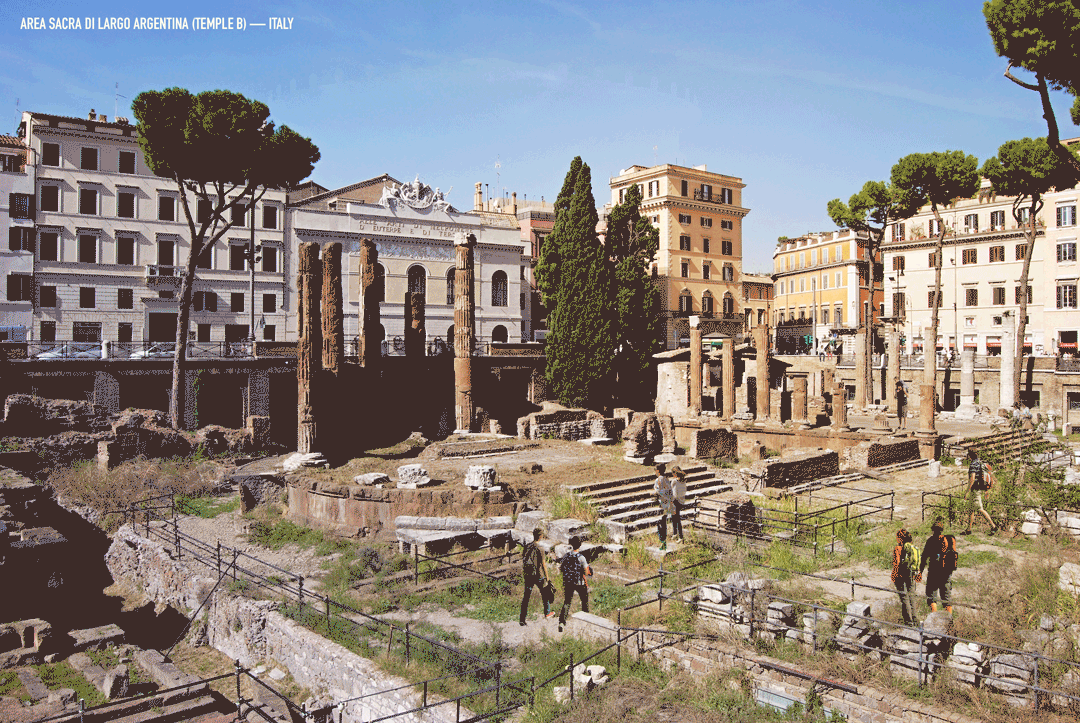 reconstruction of Largo Argentina Rome, Italy