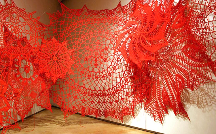 Crochet Doilies Installation Art by Ashley V Blalock