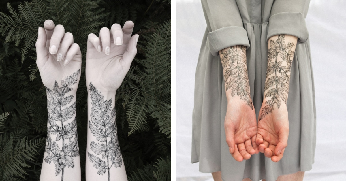 40+ Beautiful Fern Frond Tattoo Designs - TattooBlend