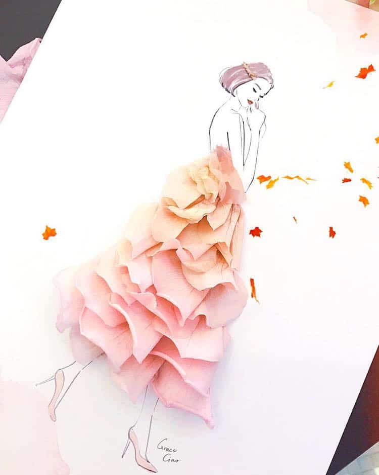 Floral Dresses Fashion Illustrations by Grace Ciao