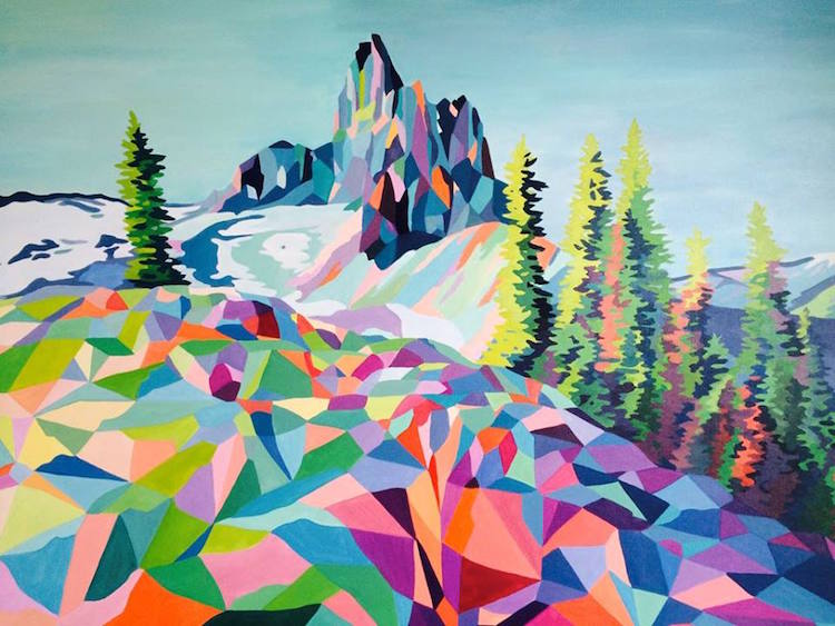 Geometric Landscape Paintings by Elyse Dodge 
