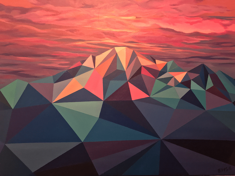 Polygon Landscape Paintings Highlight the Geometry of Mountains