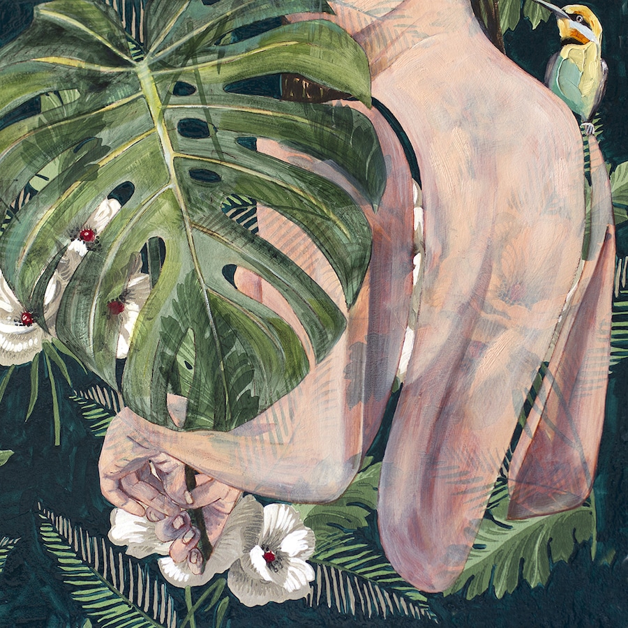 Jessica Watts Mixed Media Paintings Wallpaper Pattern Feminist Art