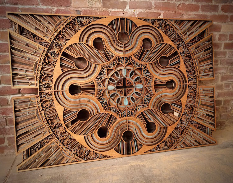 Laser-Cut Wood Wall Art by Gabriel Schama